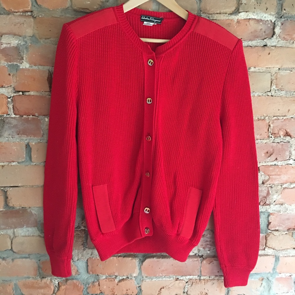 Ferragamo Vintage EUC cardigan sweater